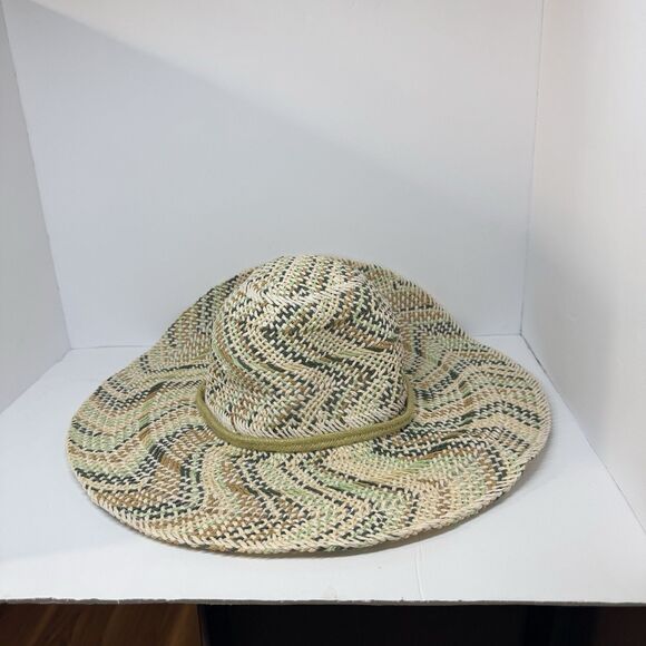Roxy Multicolor Straw Sun Hat S/M Boho Beach Festival Wide Brim - Picture 8 of 15